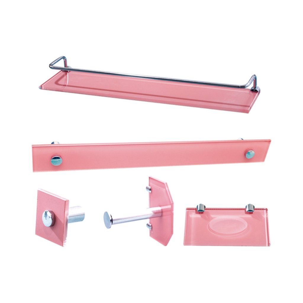 Kit Banho Vildrex Luxo Reto 05 peças - Salmão
