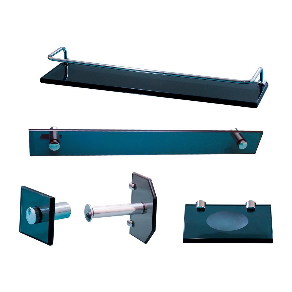 Kit Banho Vildrex Luxo Reto 05 peças - Fumê