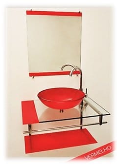 Gabinete Flórida Cuba Redonda 42x42 - 1 faixa - Vermelho
