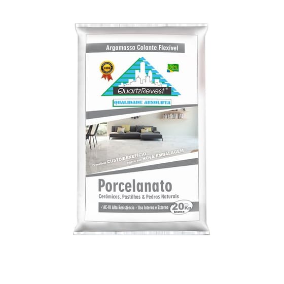 Argamassa Quartz Revest AC3 branca para sobrepiso