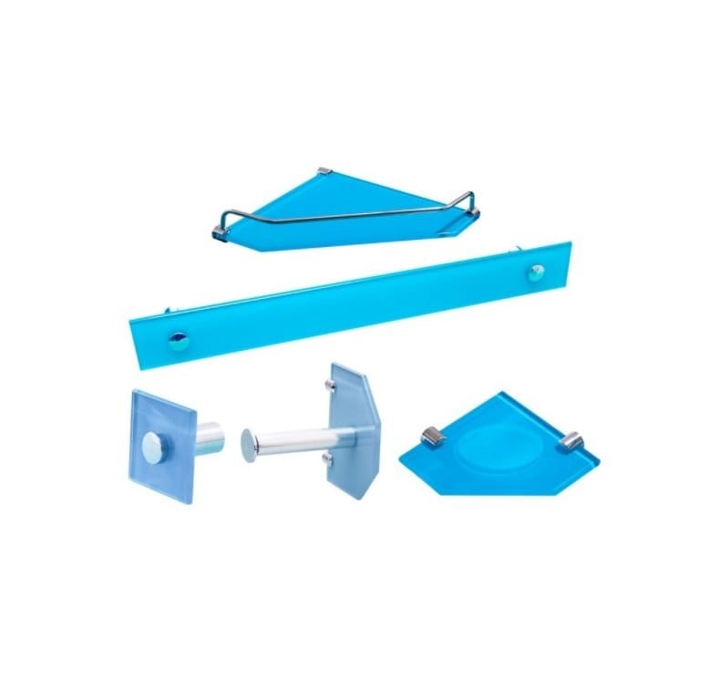 Kit Banho Vildrex Luxo Canto 05 peças - Azul